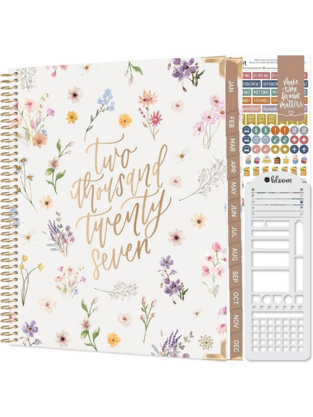 2027 Hardcover Planner & Stencil - 8.5” x 11" Goal & Task Organizer for Women